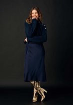 Furry Trui With Strass Buttons Dames - Navy - Maat XL