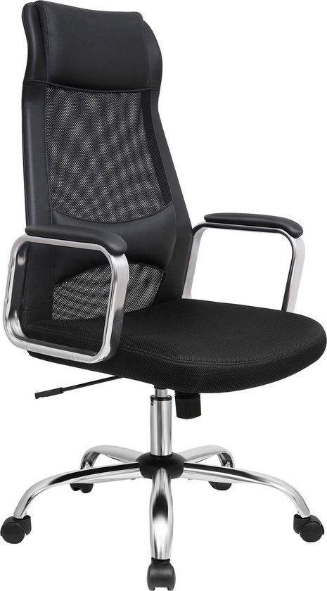 FurnStar bureaustoel - Ergonomische bureaustoel - Gamestoel - Met wieltjes - Zwart