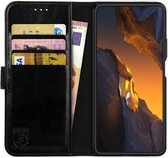 Rosso Element Book Case Wallet Hoesje Geschikt voor Xiaomi Poco F5 Pro | Portemonnee | 3 Pasjes | Magneetsluiting | Stand Functie | Zwart