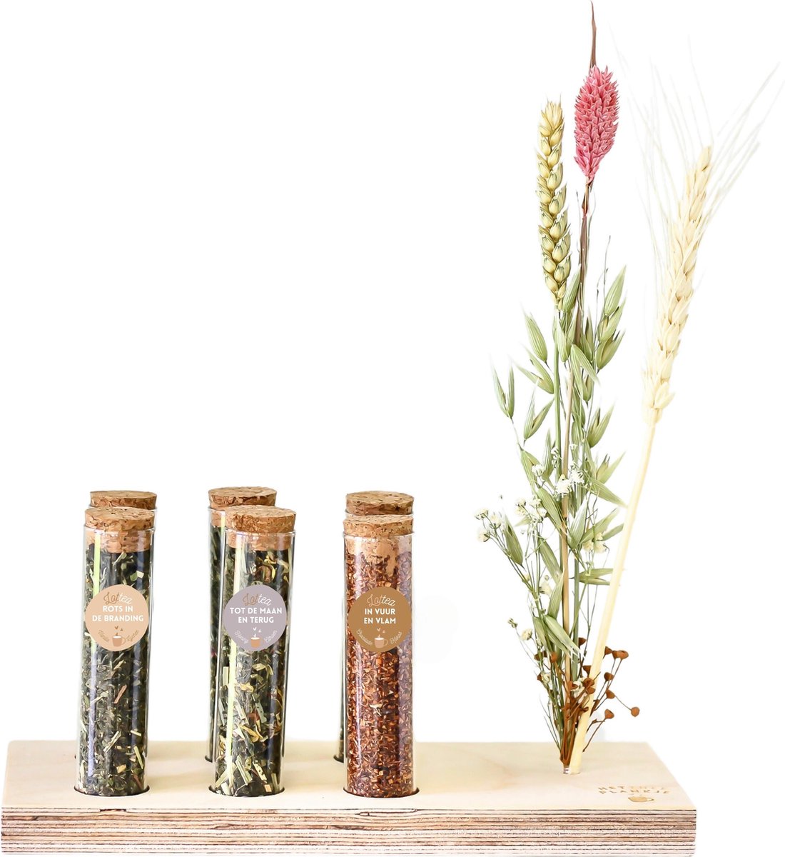 Het Theeplankje Liefde - theeplank, thee proeverij pakket, thee cadeau, thee pakket, thee geschenk, bedankt cadeautje, cadeau set, gift set, brievenbus cadeau