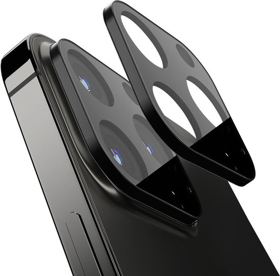 Geschikt voor Spigen Optik iPhone 13 Pro Max Camera Lens Protector Zwart - 2 Stuks