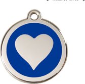 Médaille pour animaux de compagnie-coeur imprimé-petit-bleu-18mm-Hondenpenning.nl