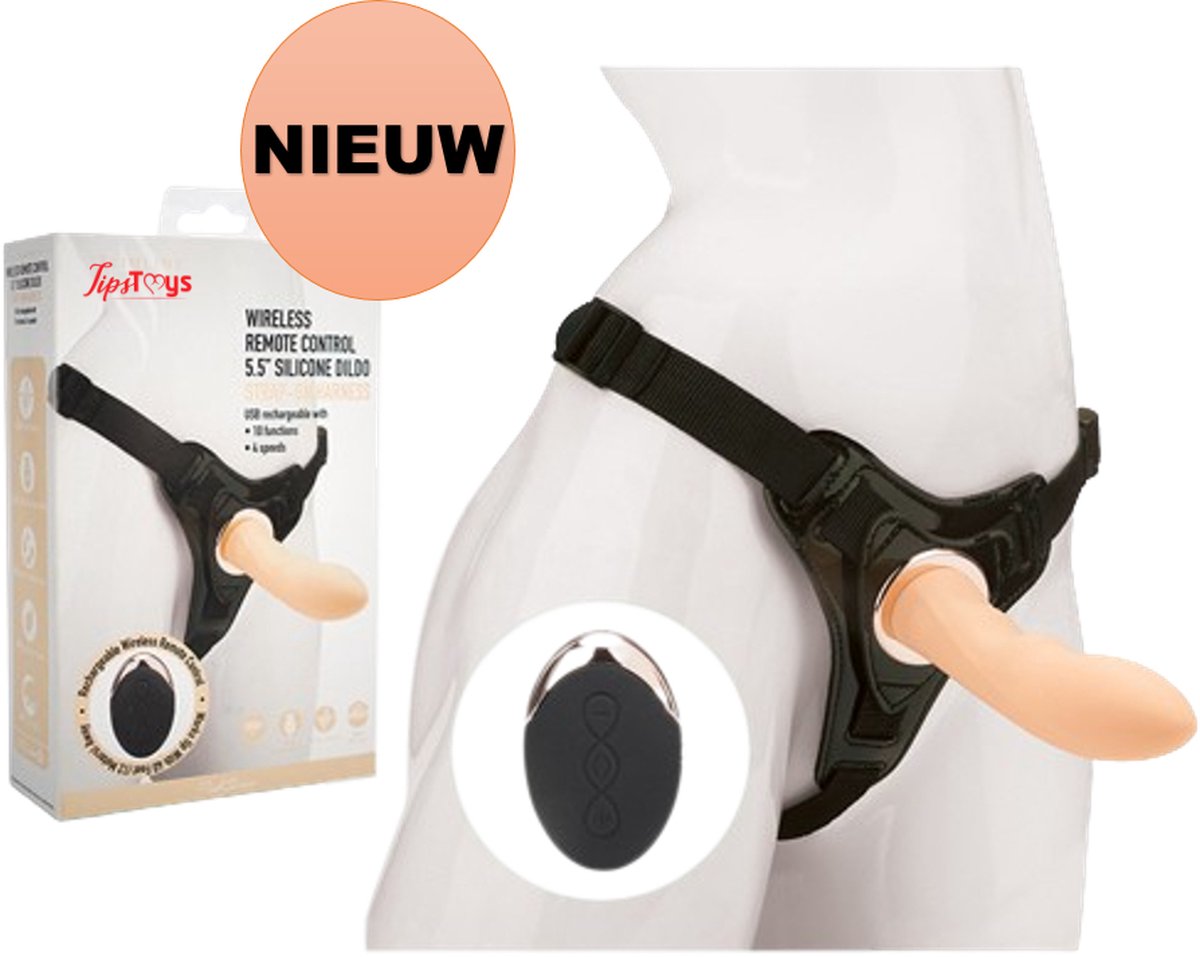 Goedkoopste TipsToys Vibrerende Voorbind Dildo - Vibrators Vrouwen - Draadloos Strap on Dildos SexToys Koppels