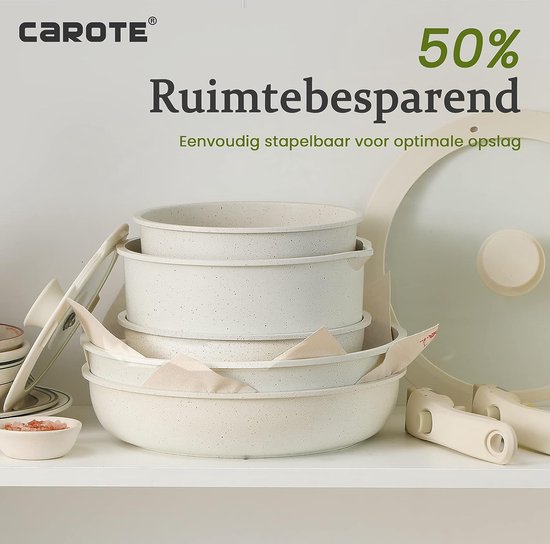 San Ignacio - Set van 2 koekenpannen 24/28cm antiaanbak geperst aluminium ILAG, afneembare