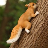 Belle Décoration de jardin d'écureuil simulée en résine-pendentif d'écureuil grimpant aux arbres-26*9.5*7cm