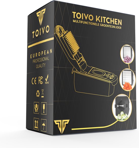 Toivo Kitchen Groentesnijder - RVS & BPA-Vrij - Multifunctioneel - Zwart - 11 in 1 Keuken mandoline - Handmatig - keuken accessoires - Keukensnijder - Uiensnijder - Spiraalsnijder - Frietsnijder