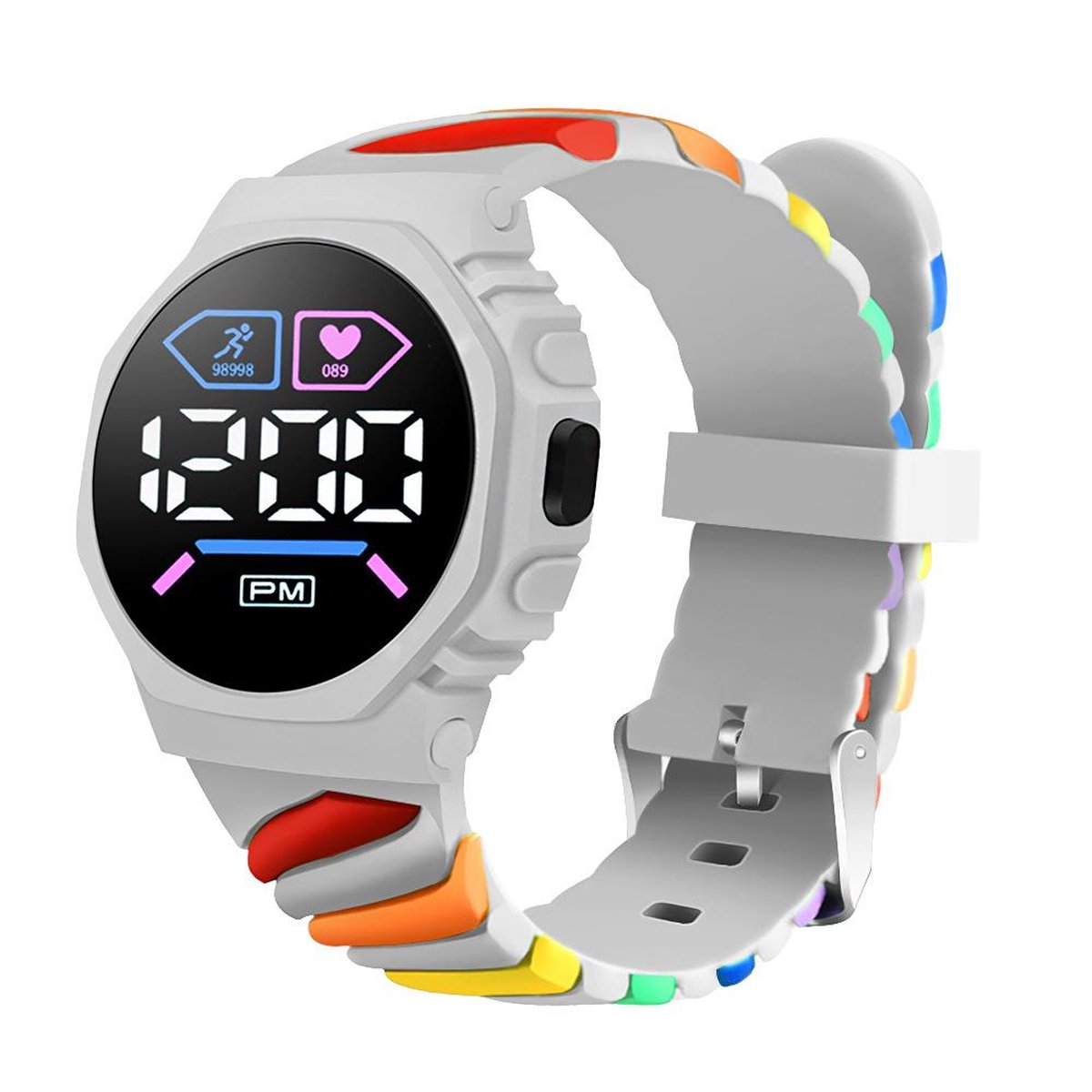 Swirl Digital Horloge - Grijs | Ø 37 mm | Siliconen | Fashion Favorite