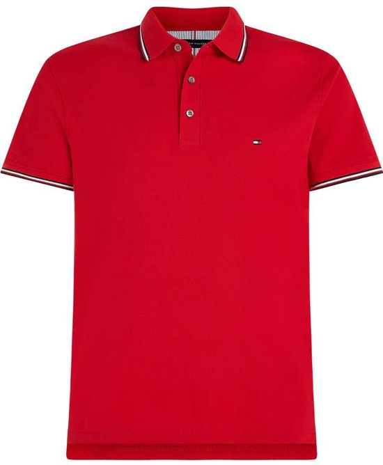 Tommy Hilfiger - Heren Polo SS Rwb Tipped Slim Polo - Rood - Maat 3XL