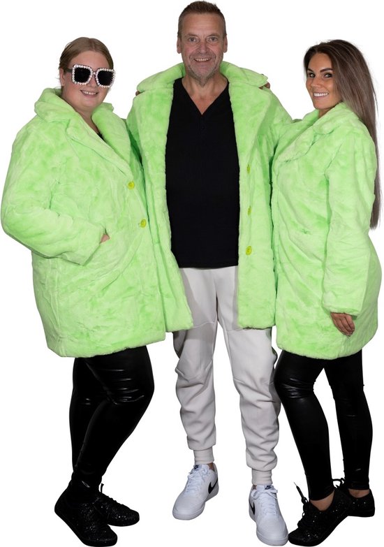 Manteau de fourrure - vert fluo - CHIAMAX - 3 quarts - unisexe - XL