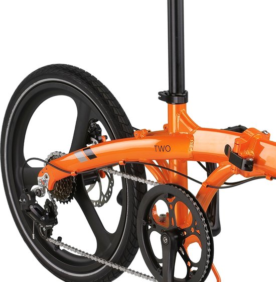 Pacto Two Vouwfiets Oranje 20 inch Shimano 6v Aluminium Schijfrem Plooifiets Folding Bike Disc van PACTO — afbeelding 3