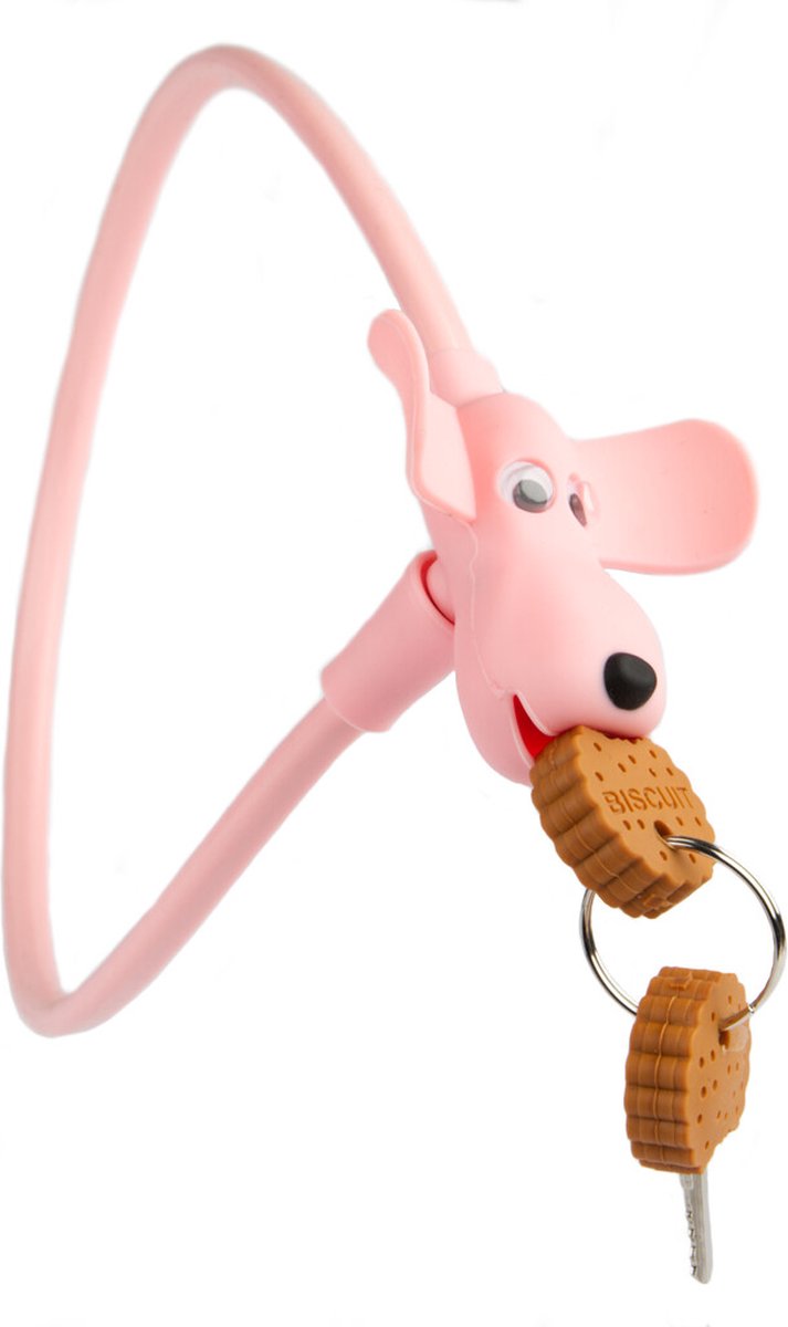 Siliconen fietsslot PexKids Flappie de waakhond 10 x 58 cm - roze