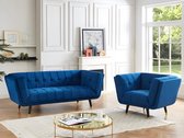 SAMANTHA II 3+1 zits fluwelen sofa - Middernachtblauw L 200 cm x H 76 cm x D 91 cm