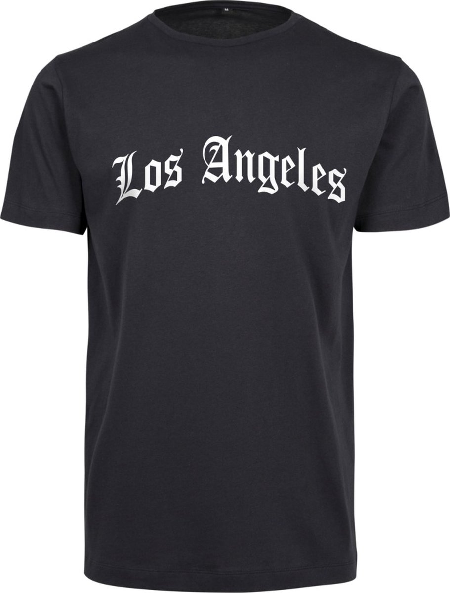 Mister Tee Los Angeles Wording Heren T-shirt XL Donkerblauw