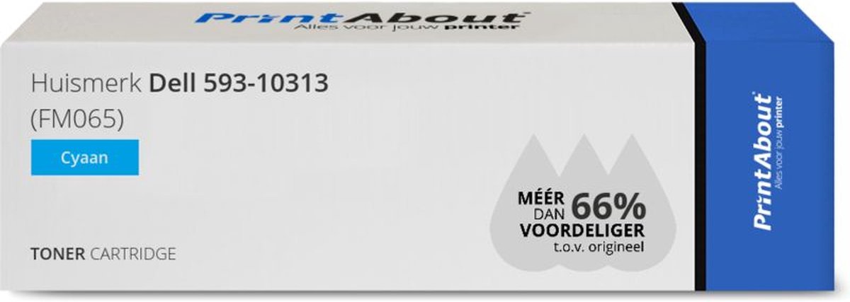 PrintAbout - Alternatief voor de Dell 593-10313 / cyaan