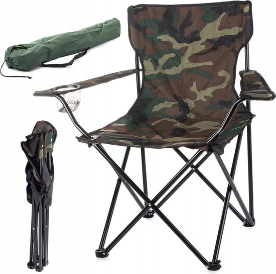 Grande chaise de pêche de voyage avec imprimé camouflage- Chaise de pêche-  Chaise de... | bol
