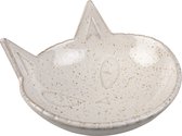 Mangeoire Stone kitty face 175ml - 14x14x6,5cm blanc