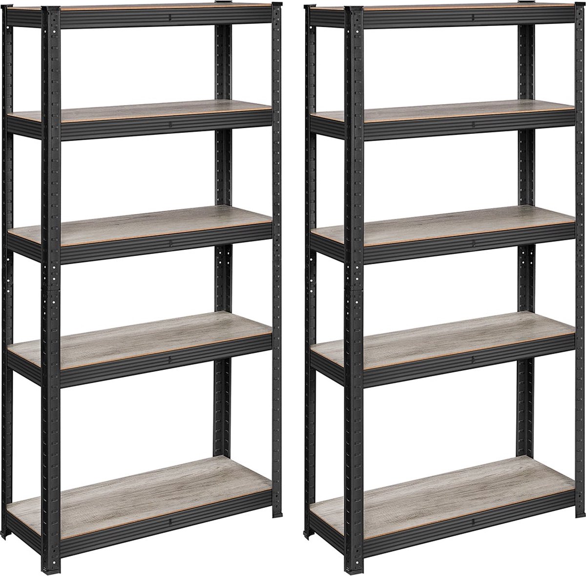Set van 2 - Opbergrekken - 150 cm hoog - Zwart