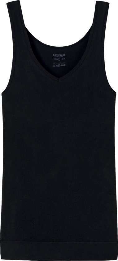 SCHIESSER Seamless Light dames tank top - naadloos hemd - zwart - Maat: 3XL