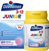 Davitamon Junior 3+ kauwvitamines - multivitamine kinderen - framboos - 60 tabletten