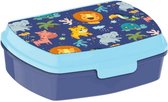 Jungle Kids - Boîte à pain/boîte à lunch Into the jungle pour enfants - bleu - plastique - 20 x 10 cm