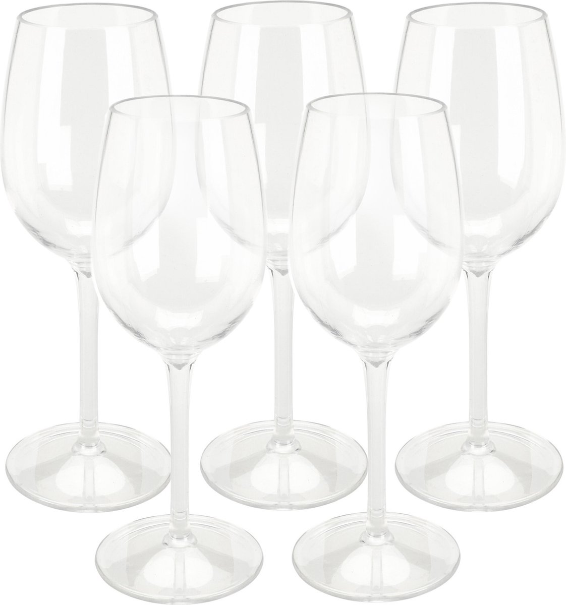 Excellent Houseware Wijnglas - 10x - transparant - kunststof - 330 ml - vaatwasserbestendig
