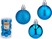 Krist+ kleine kerstballen - 20x- helder blauw - kunststof - 4 cm