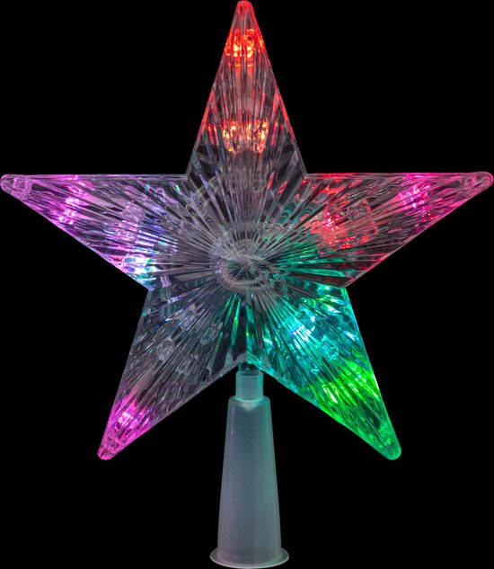 Lumières féériques et pic d'étoile de Noël de Noël - Lumière LED colorée -  20cm