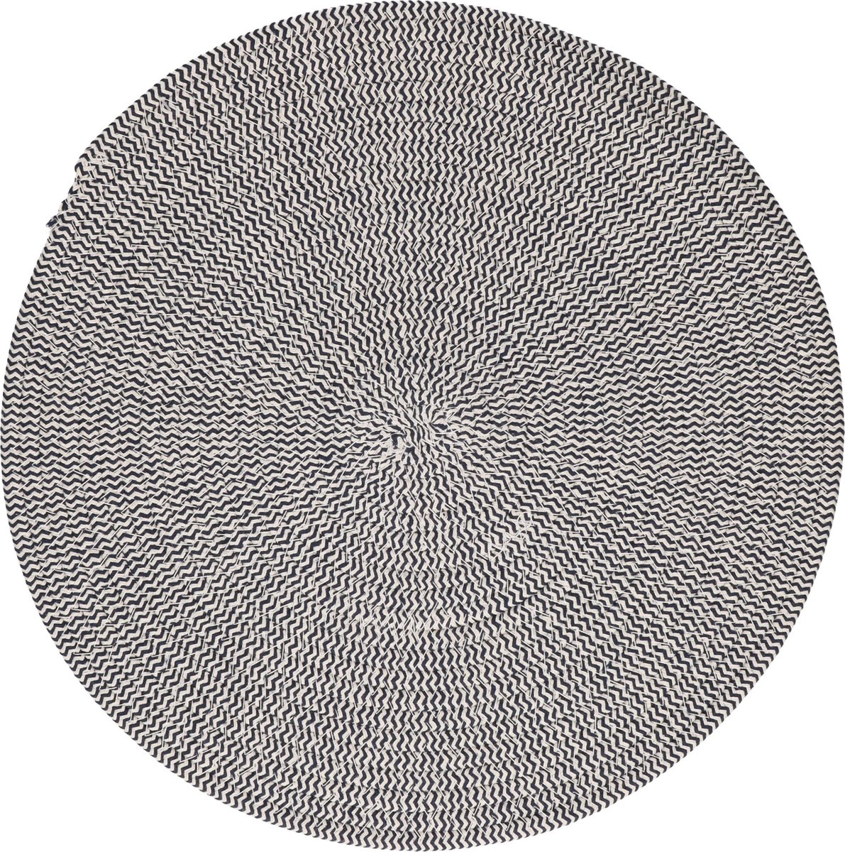 Tafel placemat/onderlegger - rond - navy blauw - katoen - 38 cm - Ontbijt/lunch/diner placemats