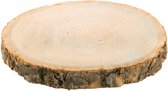 Chaks Decoratie boomschijf met schors - hout - D24 x H2 cm - rond - Onderborden/kaarsenplateaus