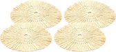Chaks Placemats - 6x - D38 cm - gevlochten riet - beige - bohemian style