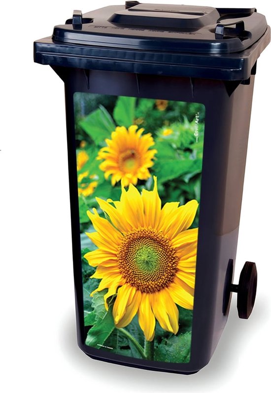 Kliko sticker - Zonnebloemen - container sticker - afvalbak stickers - vuilnisbak - CoverArt
