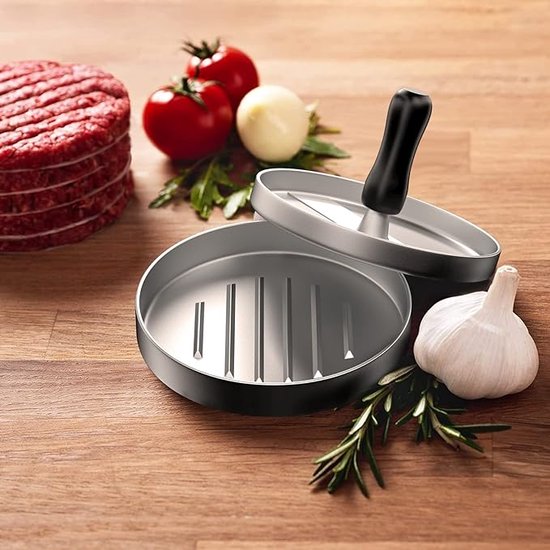 Narimano® Burgerpers, Hoogwaardige Vleespers, Burgerpasteitjespers, Hamburgerpers Van Gegoten Aluminium Voor Heerlijke Hamburgers, Pasteitjes, Bbq, Hamburgerpers