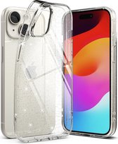 Geschikt voor Ringke Air Apple iPhone 15 Plus Flexibel TPU Glitter Hoesje - Clear