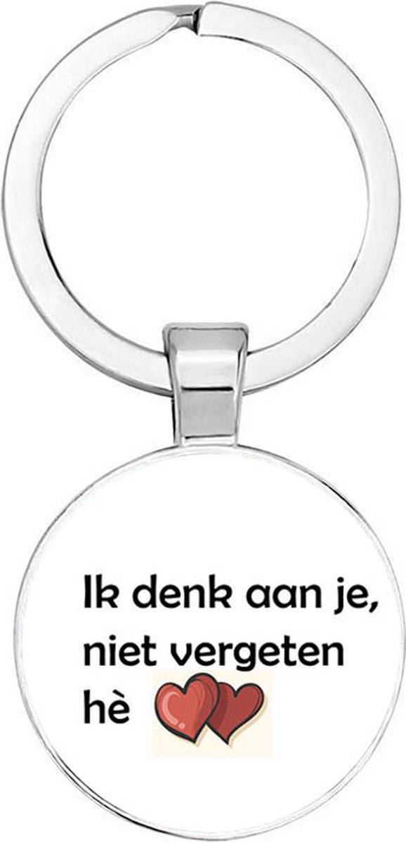 Metalen Geluksbrenger Sleutelhanger Hart met Tekst 'Ik heb jou nodig