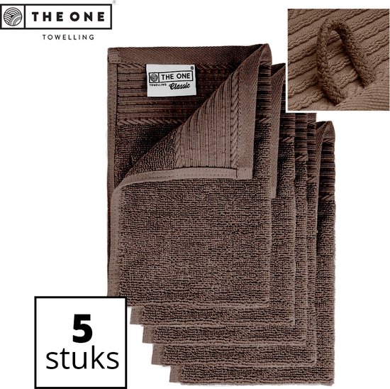 The One Towelling Classic Gastendoeken - 30 x 50 cm - 5 Stuks - Voordeelverpakking - Hoge vochtopname - 100% Zacht katoen - Taupe