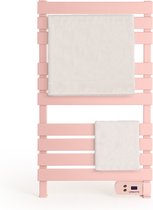 CREATE - Elektrische handdoekverwarmer voor wandmontage met planchetten 500W - Pastel roze - WARM TOWEL