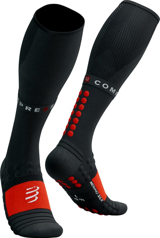 Full Socks Winter Run - Black/High Risk Red