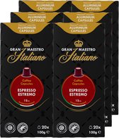 Gran Maestro Italiano - Espresso Estremo - Tasses à café - Capsules compatibles Nespresso - Goût puissant - 6 x 20 tasses