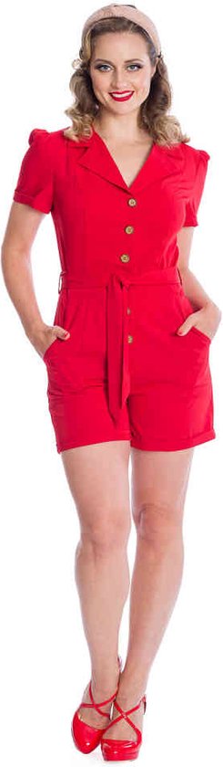 Banned - WOMEN RULE Playsuit - 2XL - Rood