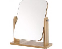 Houten staande make-up spiegel 25x22x12 cm