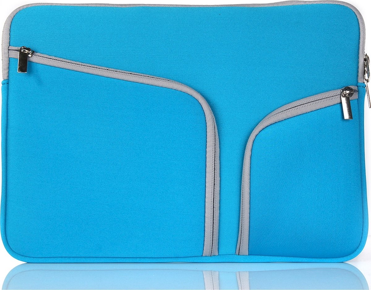 Mobigear - Laptophoes geschikt voor Neopreen Laptop | Mobigear Double Zipper Sleeve (max 30 cm x 21 cm) Laptop hoes - Blauw