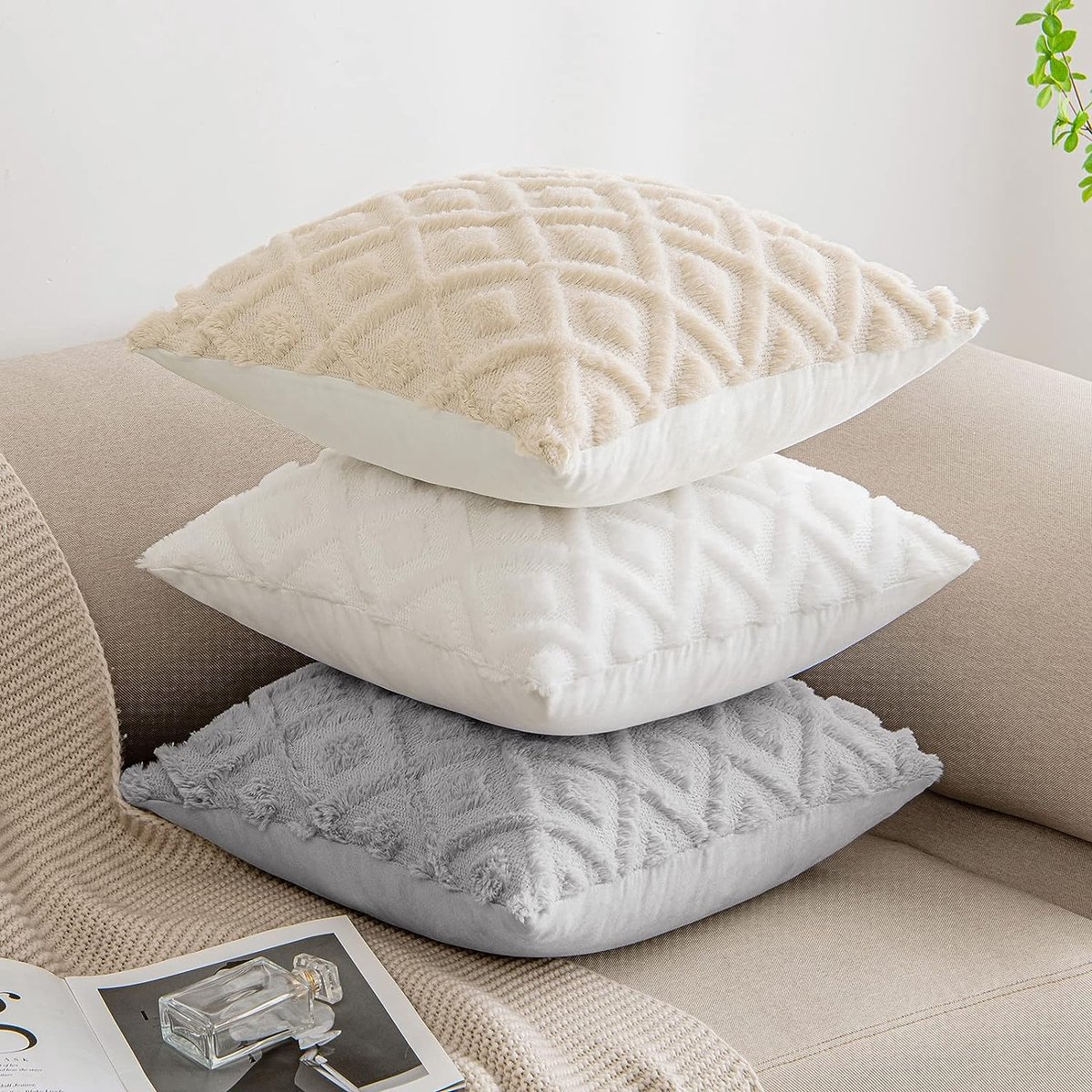 Housses de coussin à ressorts, lot de 2, coussin de canapé en laine, kussen  décoratif