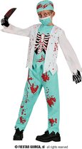 Guirca - Dokter & Tandarts Kostuum - Dol Op Bloed Zombie Chirurg Kind Kostuum - Blauw, Wit / Beige - 3 - 4 jaar - Halloween - Verkleedkleding