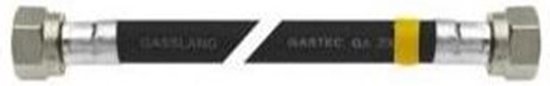 Bonfix - Universele buigbare  - rubberen gasslangset - 250 cm - kleur zwart - met 2 x wartel -moer M24 bi.dr. - Gastec QA keur