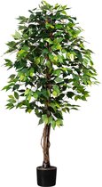 Kopu® Kunstplant Ficus 150 cm in pot - 840 bladeren met Natuurstam