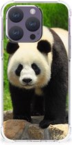 TPU Siliconen Hoesje Geschikt voor iPhone 15 Pro GSM Hoesje met doorzichtige rand Panda