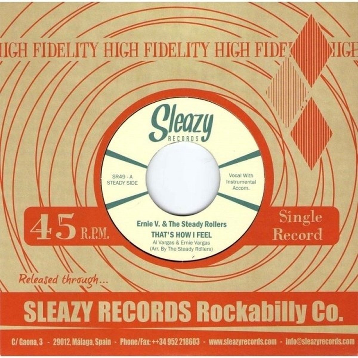 Ernie Vargas & The Steady Rollers - Love My Baby/ That's How I Feel (7" Single)