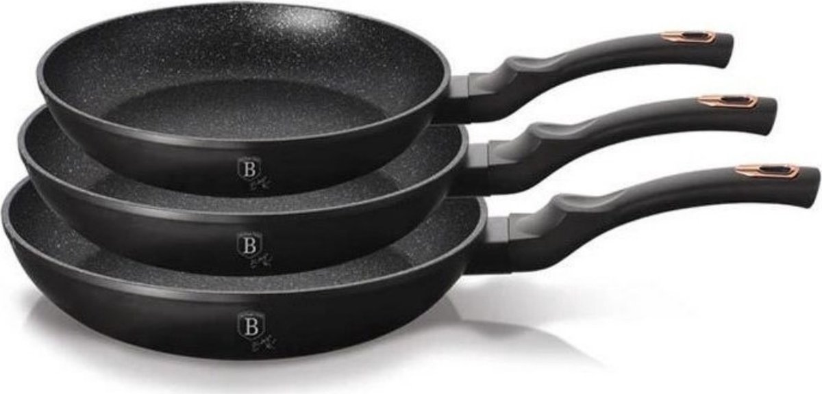 Top Choice - Pannenset - 3 delig - Black-Rose Collection