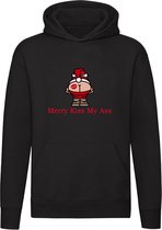 Merry kiss my ass Hoodie - kerst - feest - kerstmis - christmas - xmas - sneeuw - cadeau - grappig - kersttrui - unisex - trui - sweater - capuchon