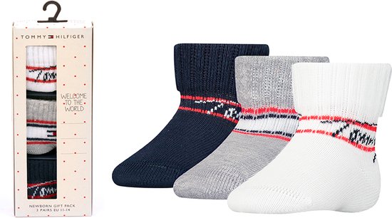 Tommy Hilfiger coffret cadeau nouveau-né 3P chaussettes logo multi - 11-14  | bol